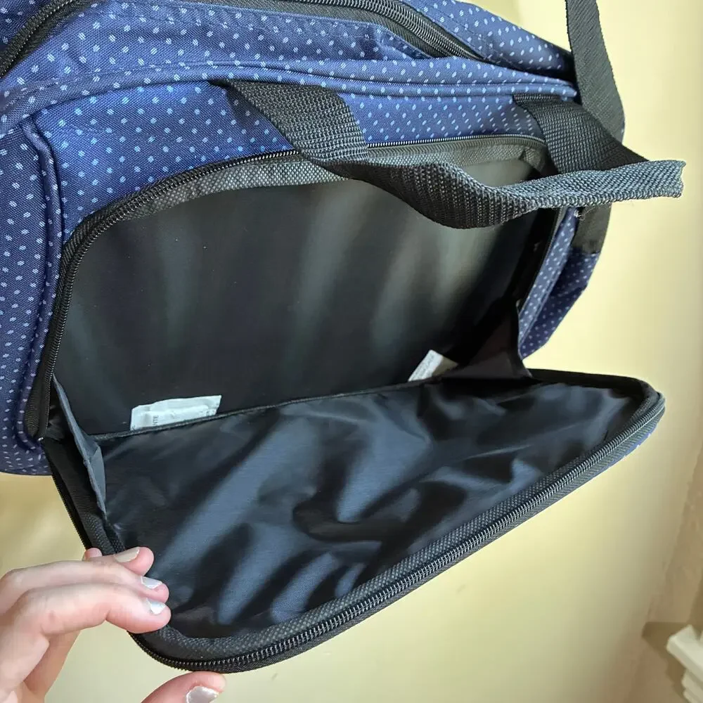 CHAPS blue travel shoulder messenger bag computer bag work trip adjustable strap